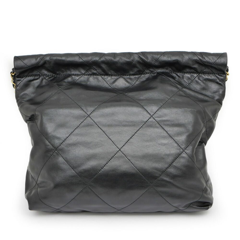 Chanel 22 Small Handbag Black Gold Calfskin Chain — view 2