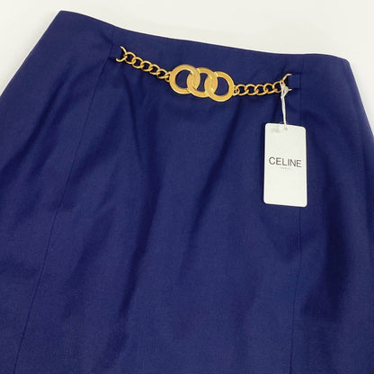 Celine Vintage Gold Ring Chain Skirt Knee Length 40 — view 3