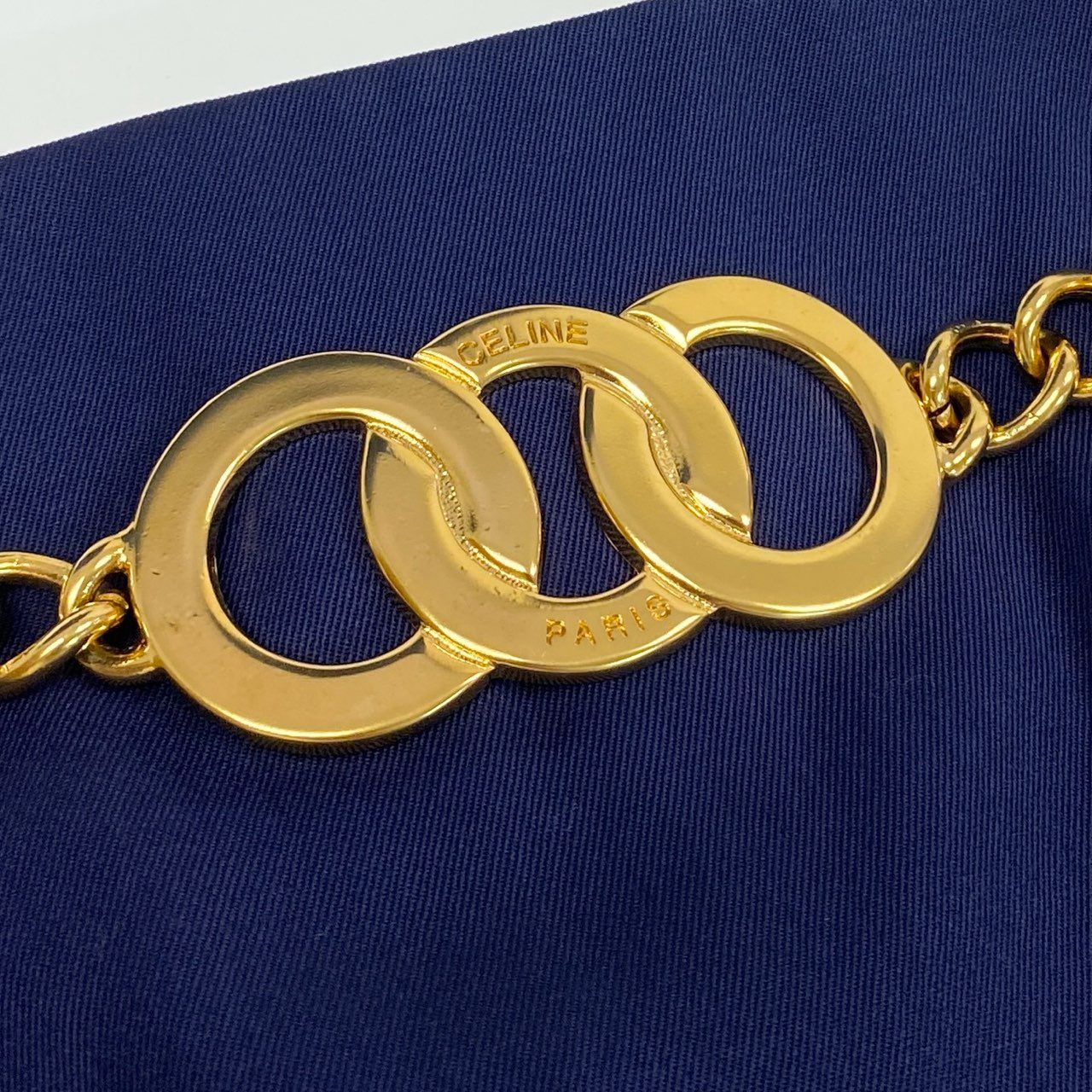 Celine Vintage Gold Ring Chain Skirt Knee Length 40 — view 6
