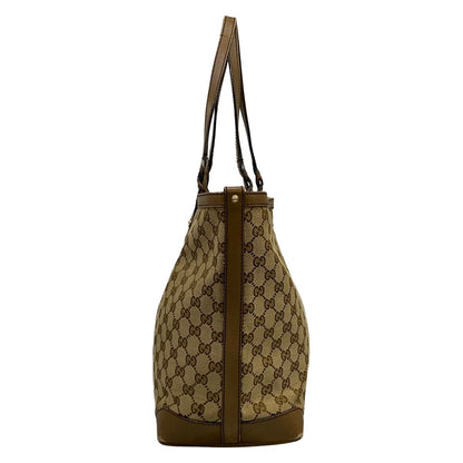 Gucci Tote Craft Beige Dark Brown Leather — view 2