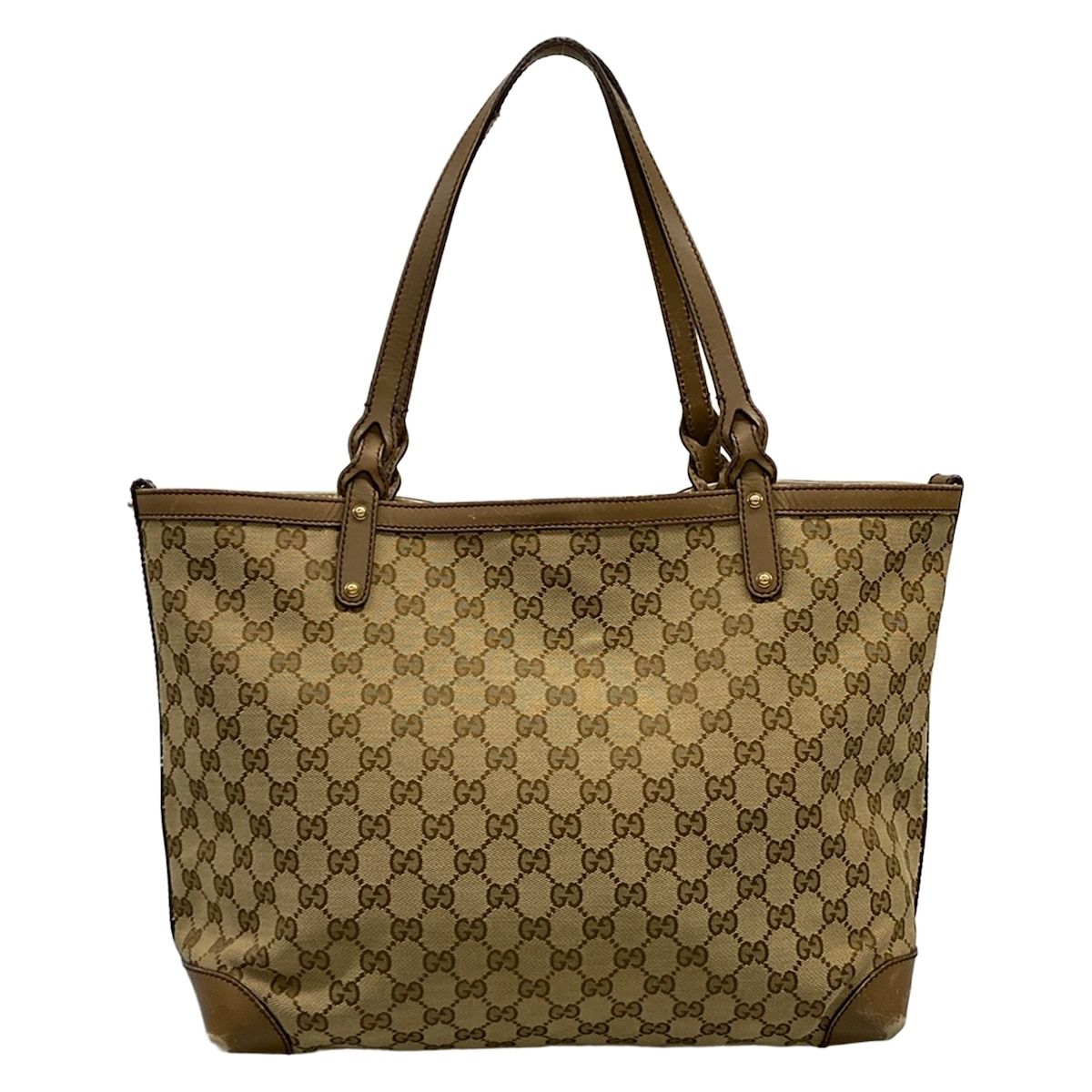 Gucci Tote Craft Beige Dark Brown Leather