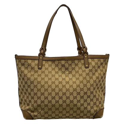 Gucci Tote Craft Beige Dark Brown Leather