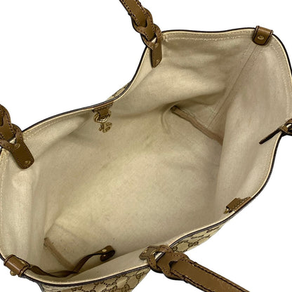 Gucci Tote Craft Beige Dark Brown Leather — view 7