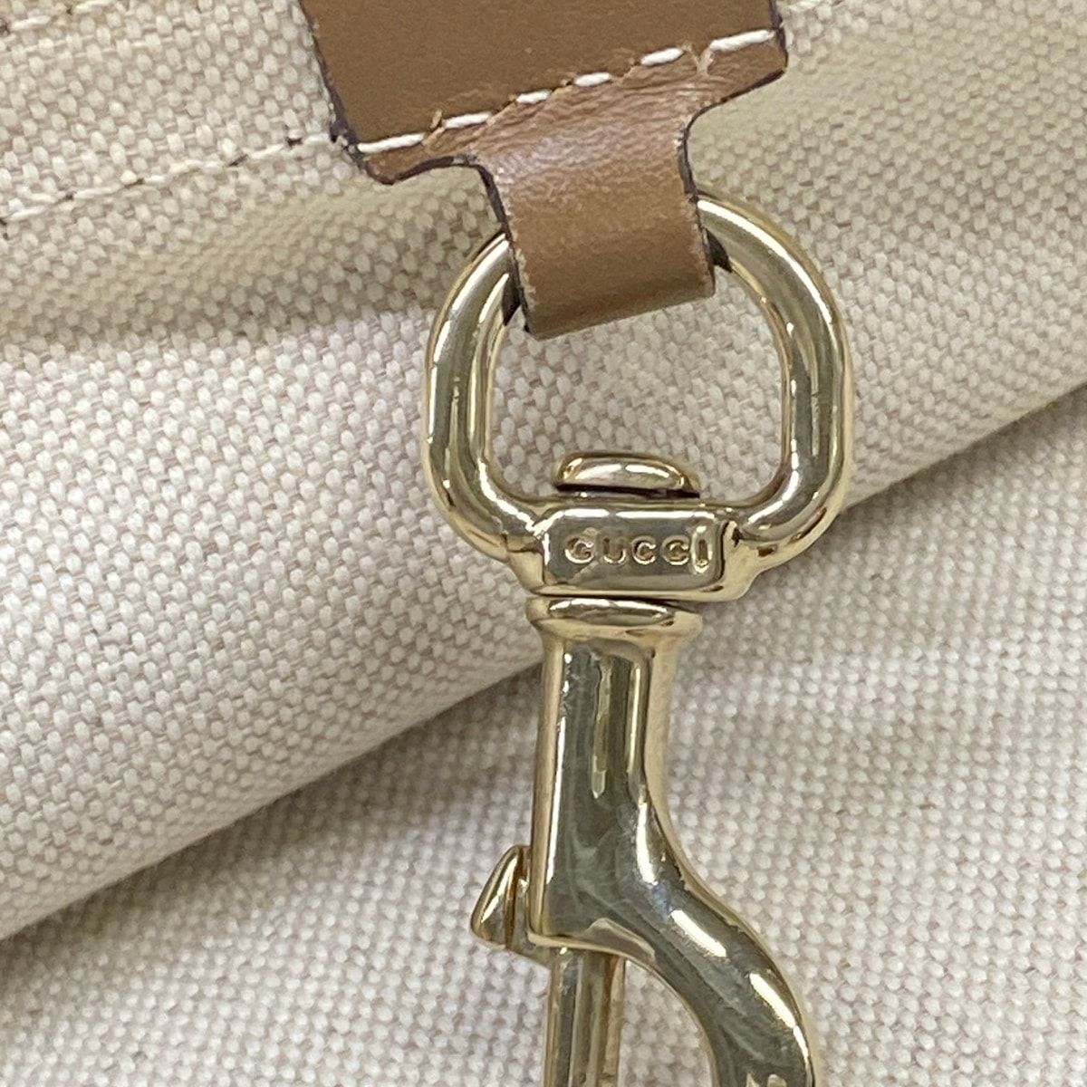 Gucci Tote Craft Beige Dark Brown Leather — view 9