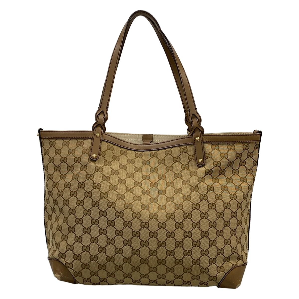 Gucci Tote Craft Beige Dark Brown Leather — view 3