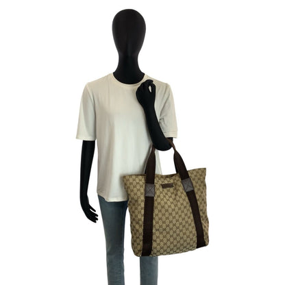Gucci Beige Brown GG Canvas Tote — view 7