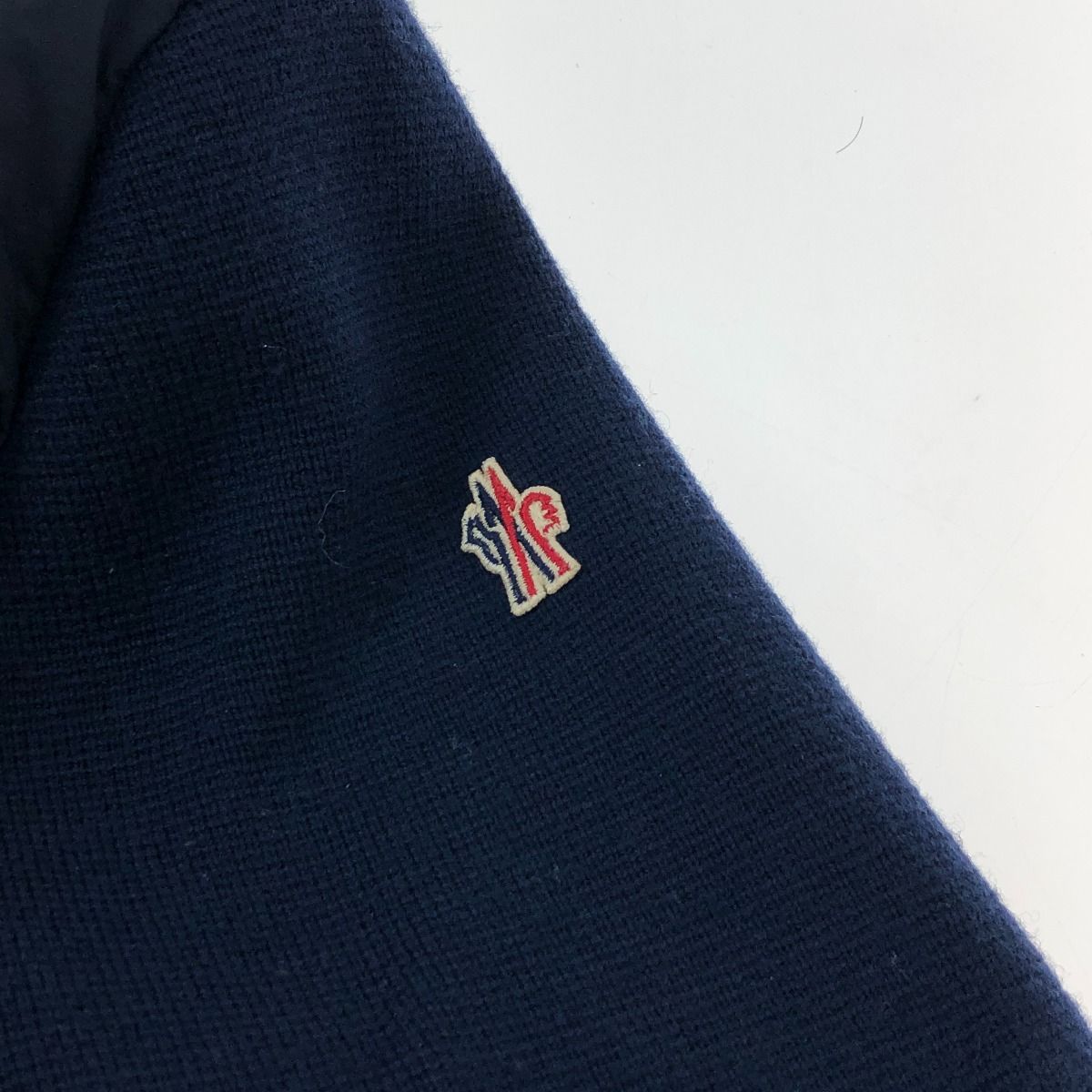 Moncler Jacket Down L Knit Contrast Navy — view 4