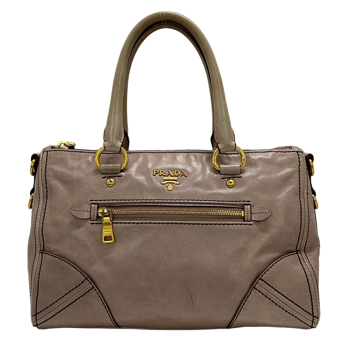 Prada Handbag Beige Leather