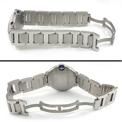 Cartier Watch Baron Blue Guilloche Silver Dial Roman Index SS Automatic Winding — view 3