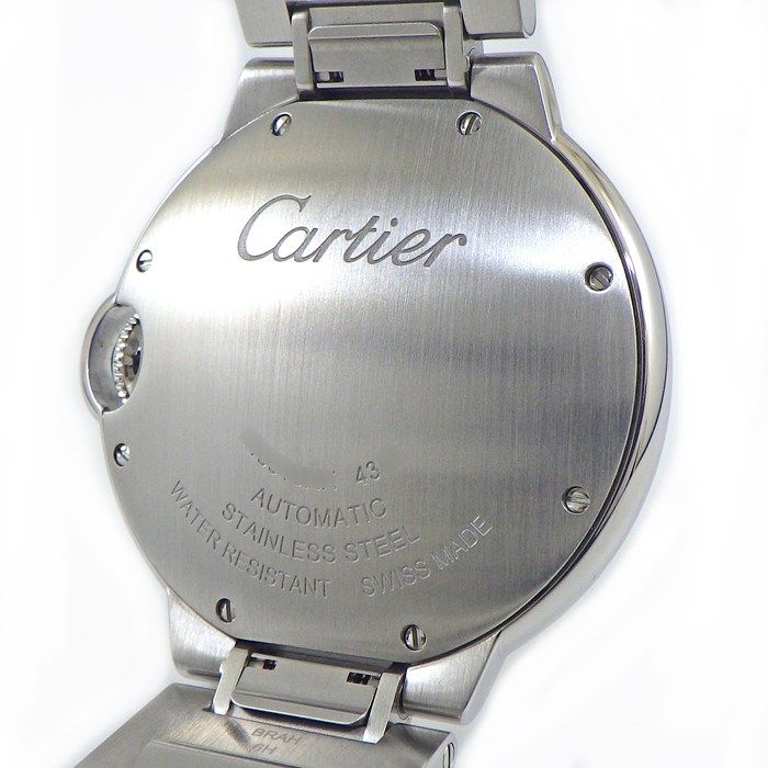 Cartier Watch Baron Blue Guilloche Silver Dial Roman Index SS Automatic Winding — view 4