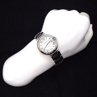 Cartier Watch Baron Blue Guilloche Silver Dial Roman Index SS Automatic Winding — view 7