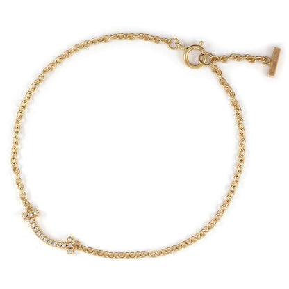 Tiffany & Co Bracelet T Smile Mini Micro Diamond Total 18k Pink Gold