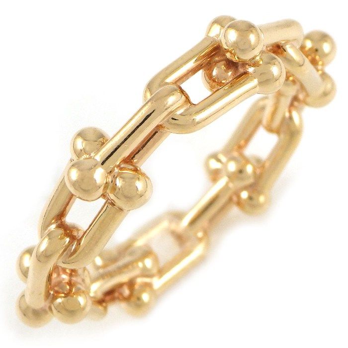 Tiffany & Co Ring Microlink Chain 18k Pink Gold