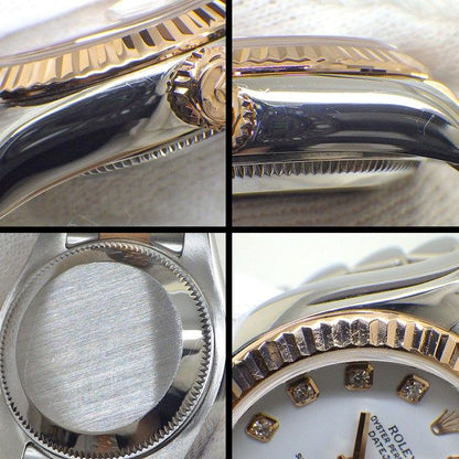 Rolex Watch Datejust Number 10 Points Diamond Index White Dial Date Everose — view 7
