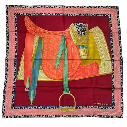 Hermes Carre 90 Silk Scarf Selle D'officier en Grande Tenue Official Saddle — view 2