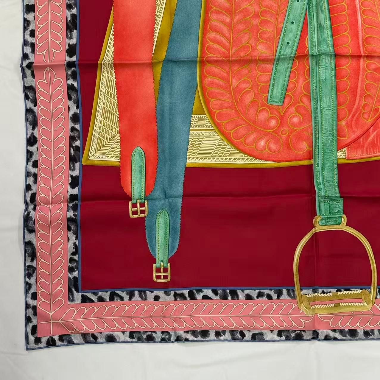 Hermes Carre 90 Silk Scarf Selle D'officier en Grande Tenue Official Saddle — view 3