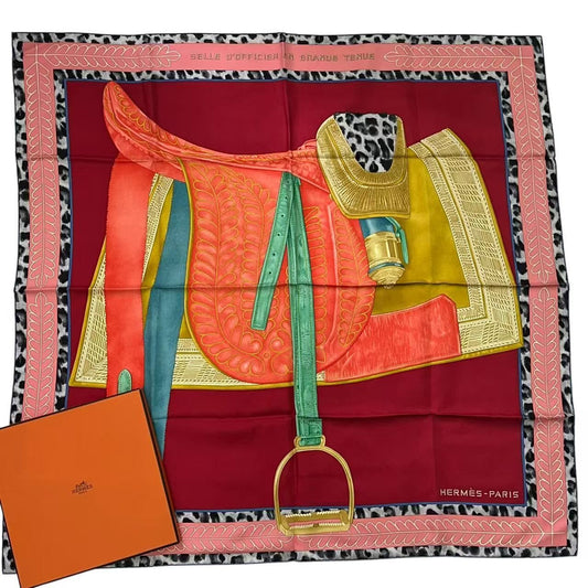 Hermes Carre 90 Silk Scarf Selle D'officier en Grande Tenue Official Saddle