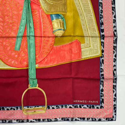 Hermes Carre 90 Silk Scarf Selle D'officier en Grande Tenue Official Saddle — view 6