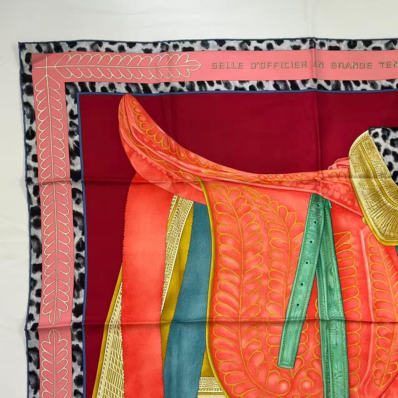 Hermes Carre 90 Silk Scarf Selle D'officier en Grande Tenue Official Saddle — view 4