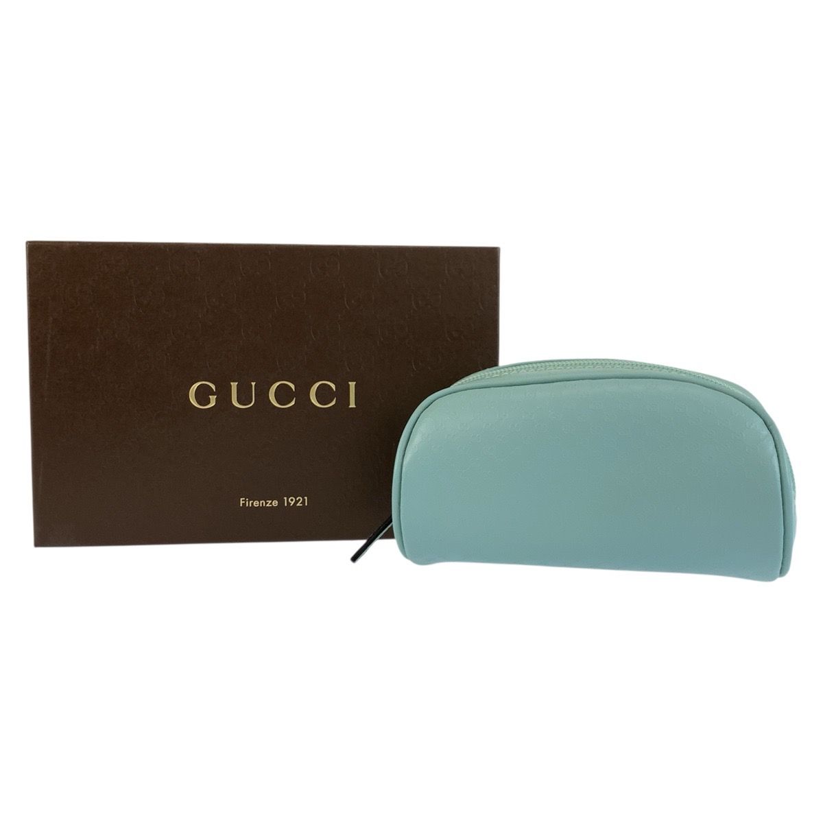 Gucci Guccissima Mint Blue Leather Pouch Makeup — view 9