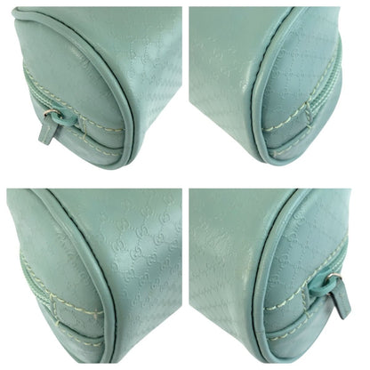 Gucci Guccissima Mint Blue Leather Pouch Makeup — view 4