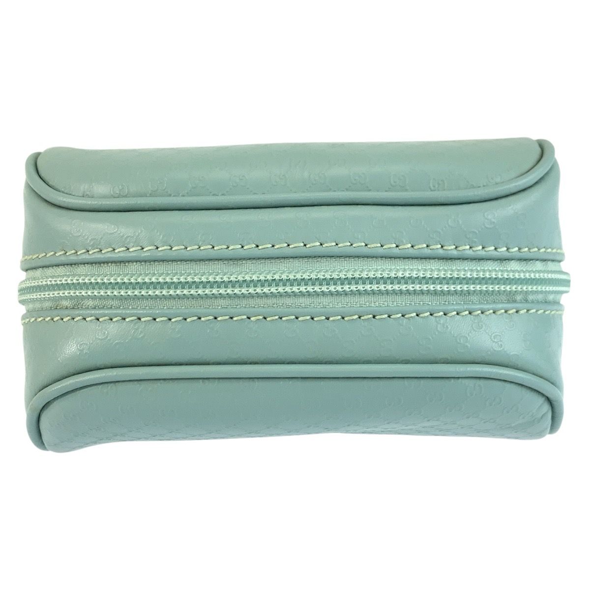 Gucci Guccissima Mint Blue Leather Pouch Makeup — view 6