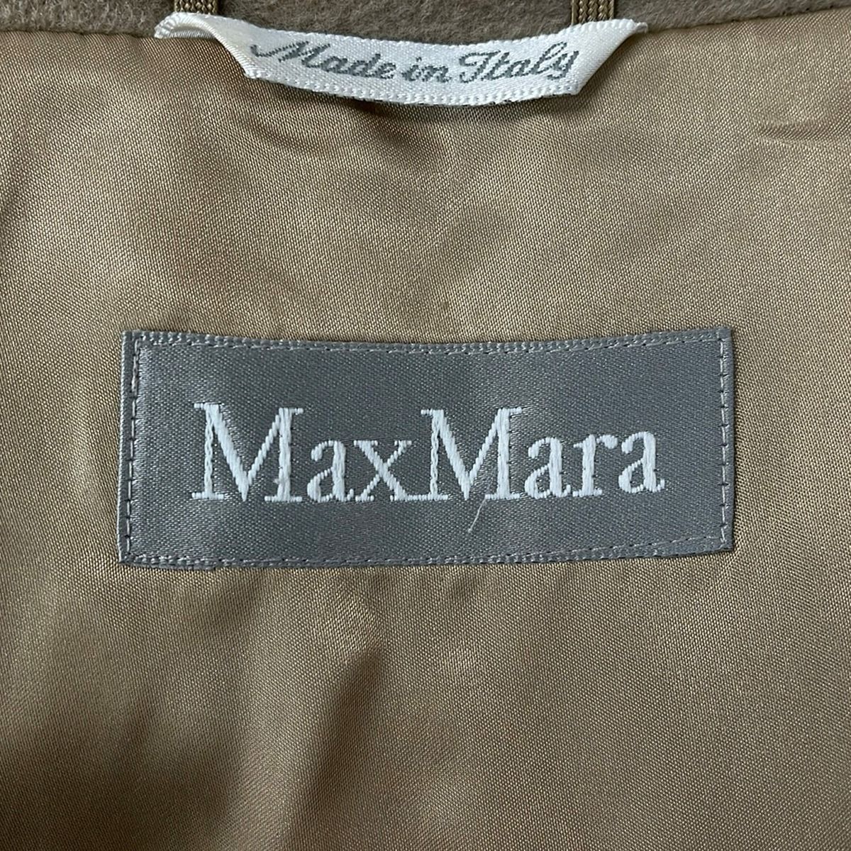 Max Mara Coat 40 M Gray Beige Long Sleeve Long Length Autumn Winter — view 3