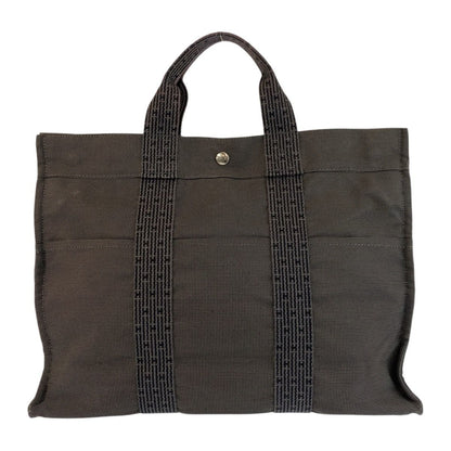 Hermes Her Line MM Gray Silver Polyamide Polyester Tote — view 2
