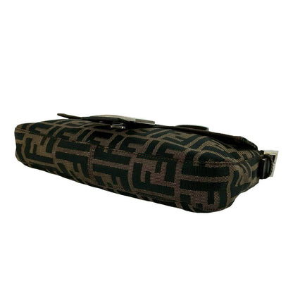 Fendi Mamma Bucket Zucca FF Logo Pattern Canvas Leather Shoulder Bag Brown — view 8