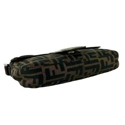 Fendi Mamma Bucket Zucca FF Logo Pattern Canvas Leather Shoulder Bag Brown — view 7