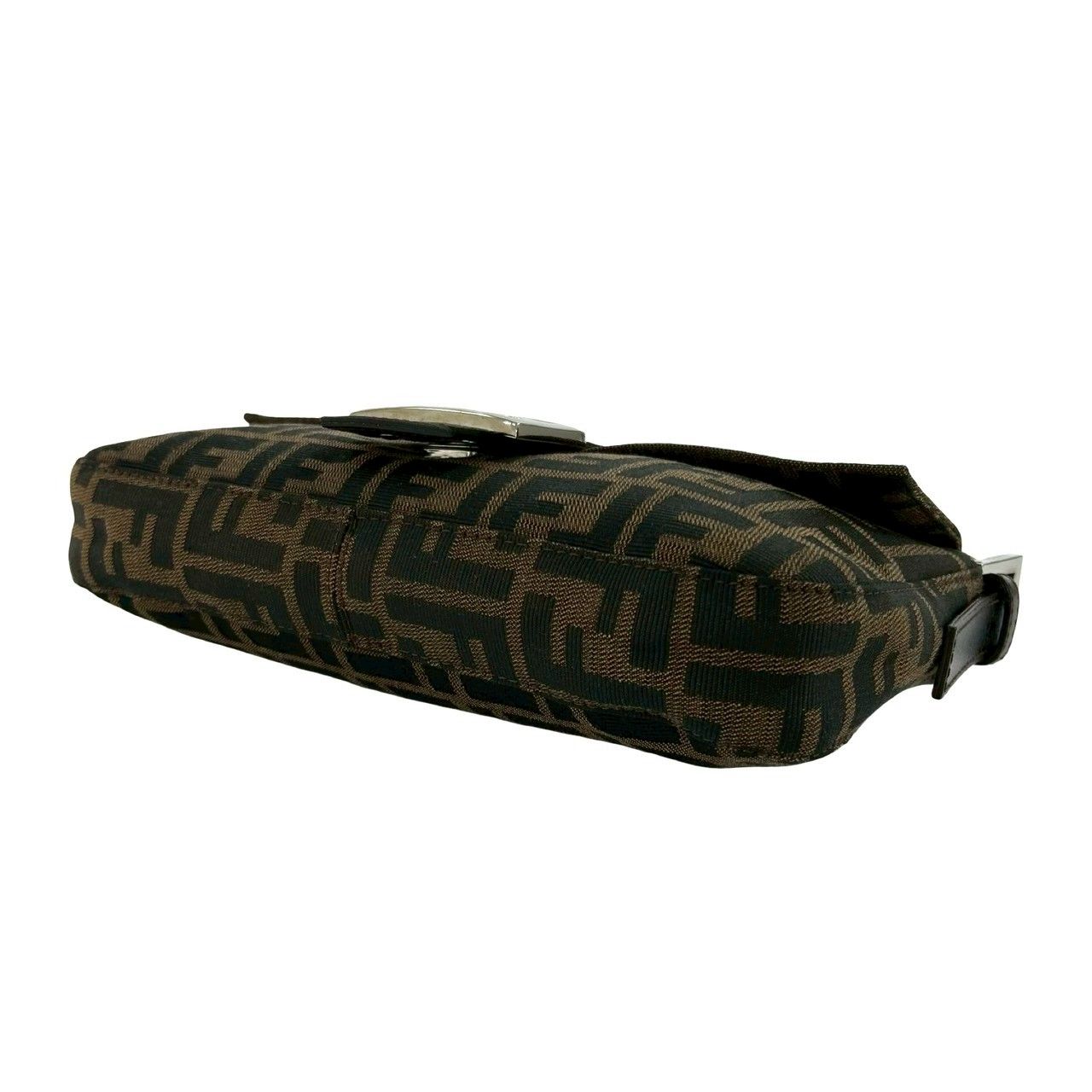 Fendi Mamma Bucket Zucca FF Logo Pattern Leather Canvas Shoulder Bag Brown — view 8