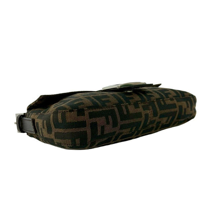 Fendi Mamma Bucket Zucca FF Logo Pattern Leather Canvas Shoulder Bag Brown — view 7
