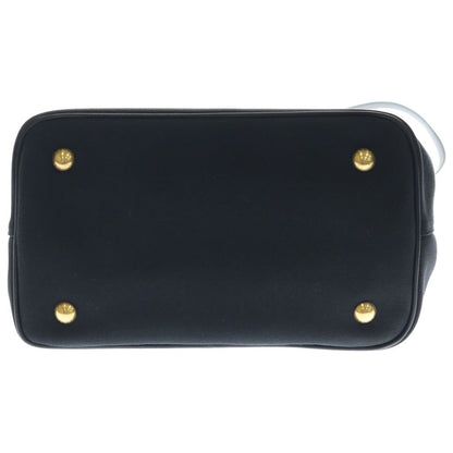 Prada Logo Jacquard 2-Way Shoulder Bag Black Leather Canvas Gold — view 5