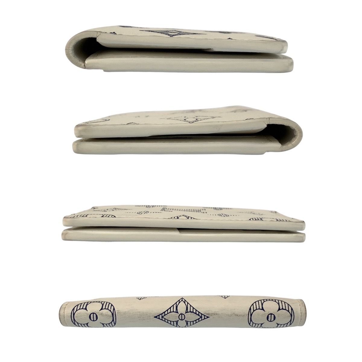 Louis Vuitton Monogram Shadow Organizer de Poche Blanc Card Case Business Holder — view 7