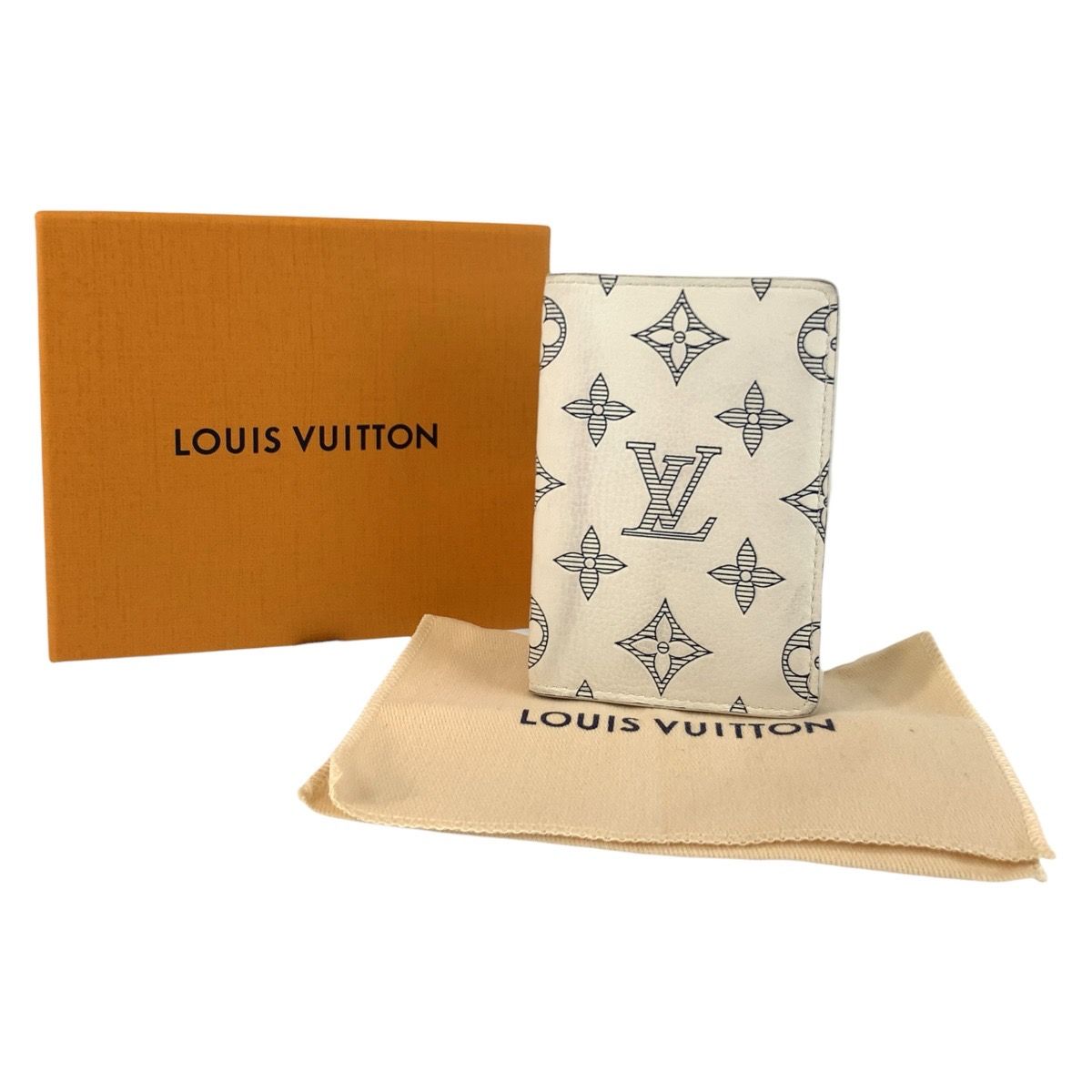 Louis Vuitton Monogram Shadow Organizer de Poche Blanc Card Case Business Holder — view 8