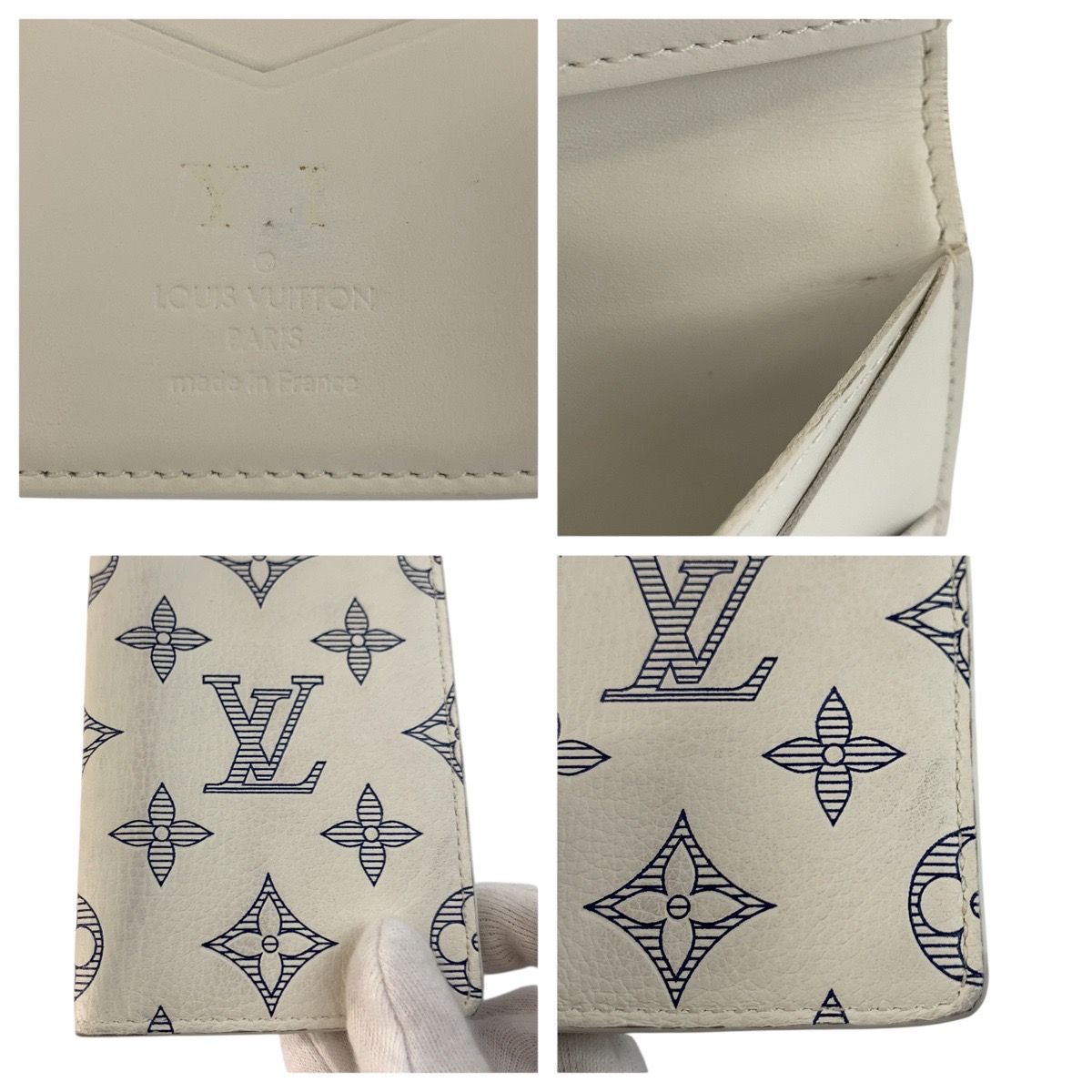 Louis Vuitton Monogram Shadow Organizer de Poche Blanc Card Case Business Holder — view 6