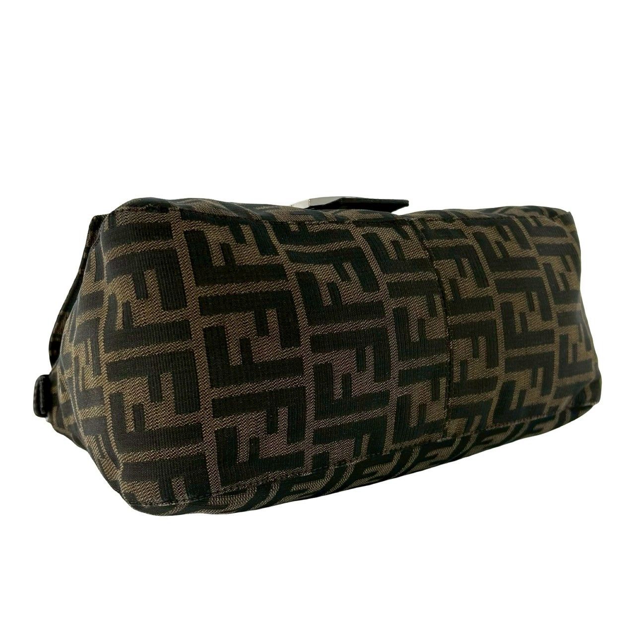 Fendi Mamma Bucket Zucca FF Logo Pattern Canvas Leather Shoulder Bag Brown — view 7