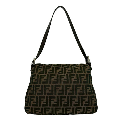 Fendi Mamma Bucket Zucca FF Logo Pattern Canvas Leather Shoulder Bag Brown — view 3