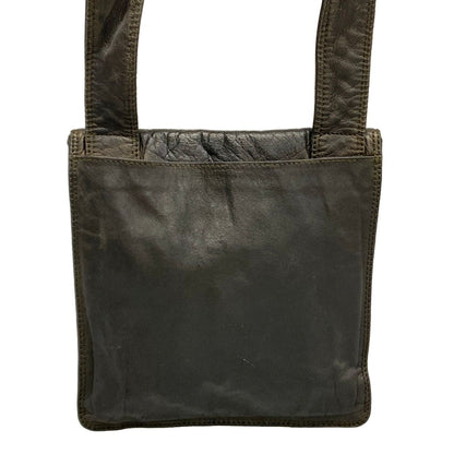 Chanel Shoulder Bag Dark Brown Logo Leather — view 3