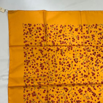 Hermes Carre 90 Silk Scarf Red Berries Yellow — view 3