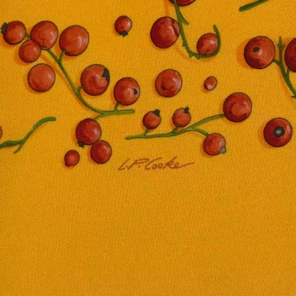 Hermes Carre 90 Silk Scarf Red Berries Yellow — view 8