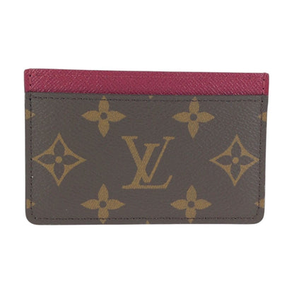 Louis Vuitton Monogram Brown Fuchsia Card Case Business Holder