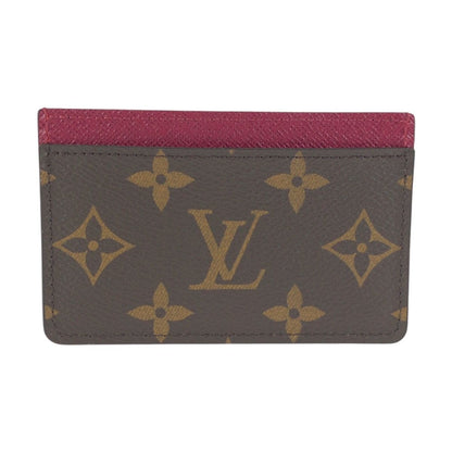 Louis Vuitton Monogram Brown Fuchsia Card Case Business Holder — view 2