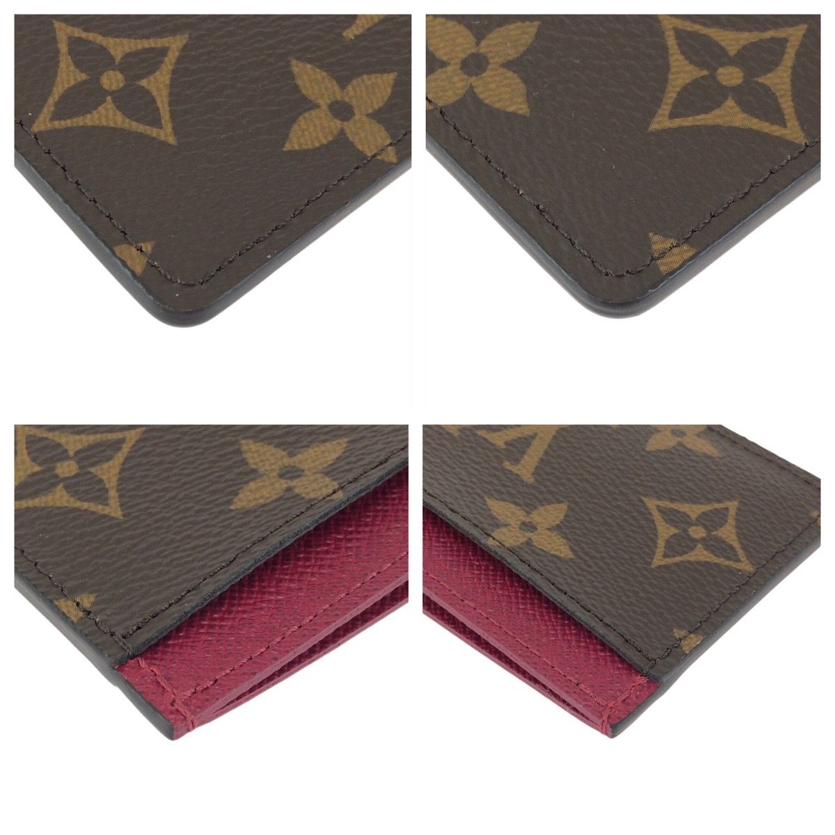 Louis Vuitton Monogram Brown Fuchsia Card Case Business Holder — view 4