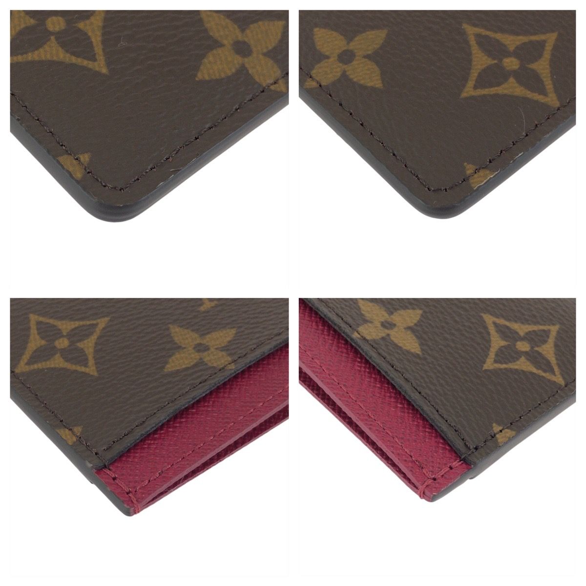 Louis Vuitton Monogram Brown Fuchsia Card Case Business Holder — view 3
