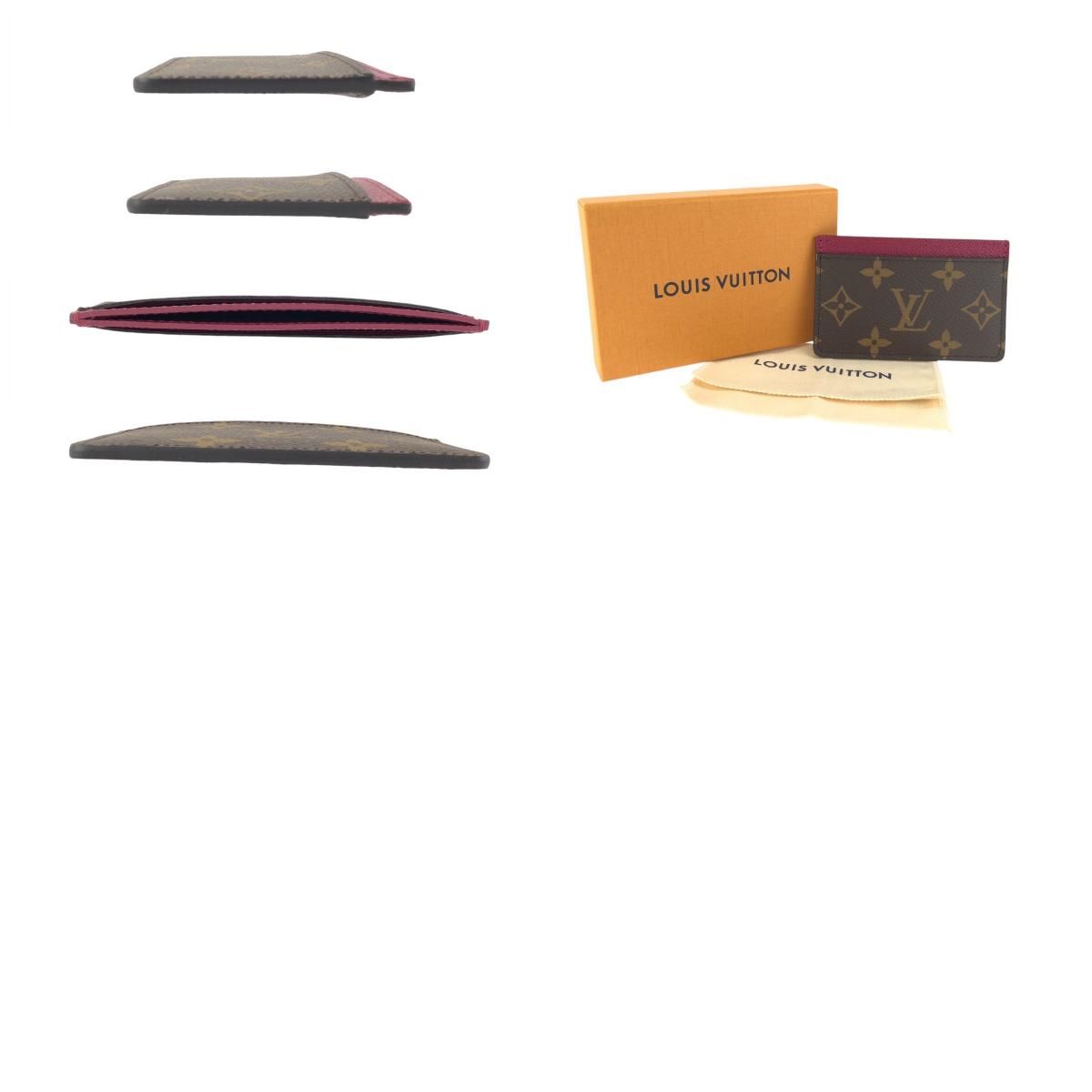 Louis Vuitton Monogram Brown Fuchsia Card Case Business Holder — view 9