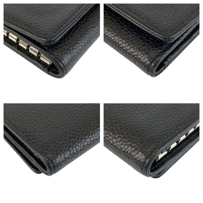 Chanel CC Logo Black Silver Leather Key Case 6 Rows Key Holder — view 5