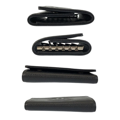 Chanel CC Logo Black Silver Leather Key Case 6 Rows Key Holder — view 8