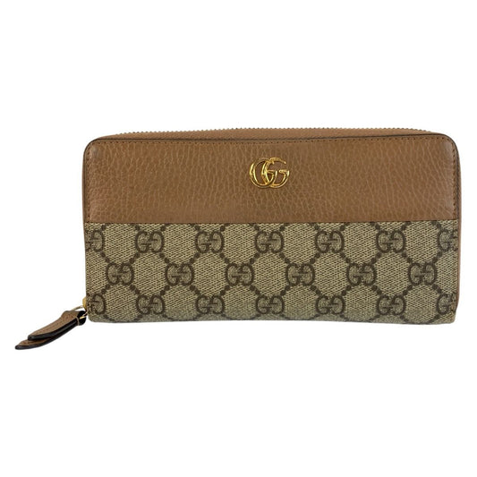 Gucci GG Marmont Beige Gold Supreme Canvas Wallet