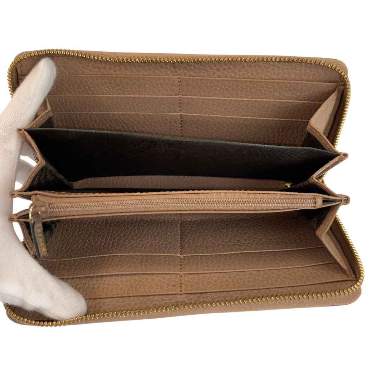 Gucci GG Marmont Beige Gold Supreme Canvas Wallet — view 4